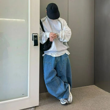 Japanese Retro Wide-leg Pants Men's Spring Loose and Thin Jeans Korean Version Trendy Straight-leg Trousers Temperament Fashion